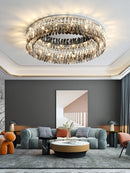 GobekUsa Crystal Chrome Ceiling Lamp - Simple Modern Nordic Living Room Dining Bedroom Lighting