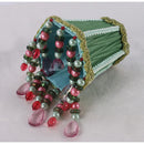 GobekUsa Bohemia Style Emerald Green Cloth Lampshade with Tassels