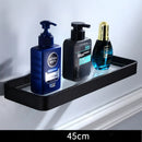 GobekUsa Black Aluminum Glass Shelf 20-45cm Square Bathroom Rack