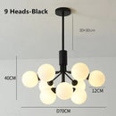 GobekUsa Gold Glass Ball Chandelier: Luxury LED Lighting for Dining Room, Kitchen, Cafe