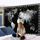 GobekUsa Geometric World Map Tapestry Wall Hanging: 3D Print Decor Yoga Mat Sleeping Pad