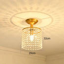 GobekUsa Gold Crystal Round Ceiling Chandelier for Living Room LED Light Fixtures