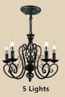 GobekUsa Black Wrought Iron Loft Chandelier for Living Room, Bar, Restaurant - Retro Industrial Style