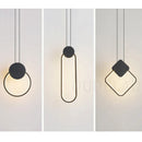 GobekUsa Black Ring Pendant Lamp: Minimalist Nordic Design, Dimmable LED, Long Wire