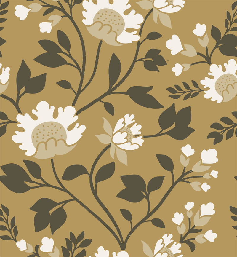 Hedgerow Bloom Wallpaper - Botanical Elegance