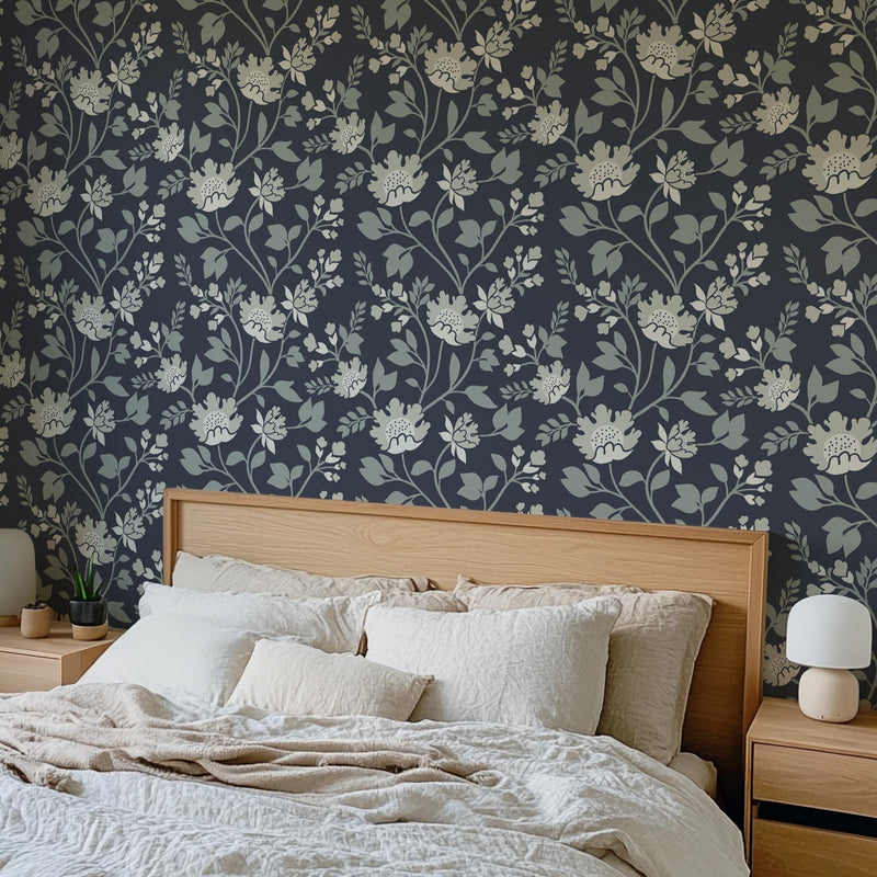 Hedgerow Bloom Wallpaper - Botanical Elegance