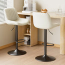 Swivel Counter Height Bar Stools with Backs, Synthetic Leather & Iron Frame (Set of 2)