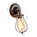 GobekUsa Adjustable Industrial Wall Light Rustic Wire Metal Cage Sconce