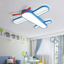 GobekUsa Blue Airplane LED Child Chandelier for Kids Room, Modern Bedroom Lighting Fixture