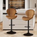 Swivel Bar Stools Set of 3 — Adjustable Height Fabric Counter Stools