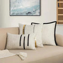 GobekUsa Black Stripe Jaquard Cushion Cover for Home Decoration 45x45cm/30x50cm