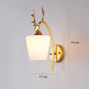 GobekUsa Glass Shade Gold Wall Lamp for Bedroom Loft Design, Up Down Iron LED Wall Lights