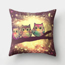GobekUsa Cute Owl Cushion Pillow Cover for Home Sofa Bedroom Decor