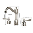 GobekUsa Dual Handle Nickel Brush Bathroom Sink Tap Swivel Spray Mixer Faucet