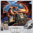 GobekUsa Dragon Psychedelic Art Tapestry for Home Decoration and Sofa Blanket