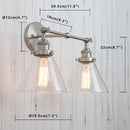 GobekUsa Funnel Glass Metal Wall Light Double Heads Sconce Lamp Fixtures