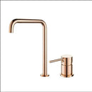 GobekUsa Gun Grey Bathroom Faucet with Super Long Pipe, 360° Rotating, Two Holes