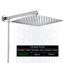 GobekUsa Bright Chrome 8" Shower Head with 15" Arm and 59" Hose - Wall Mounted Rainfall