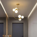 GobekUsa Gold Glass Ball Chandelier for Living Room Kitchen Bedroom - 220V 110V