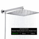 GobekUsa Bright Chrome 8" Shower Head with 15" Arm and 59" Hose - Wall Mounted Rainfall