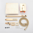 GobekUsa Brushed Gold Ultra-Thin Rainfall Shower Faucet with Wall Mount 8’‘-16’‘ Head