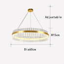 GobekUsa Crystal Chandelier LED Ring Lamp for Dining Living Room & Bedroom