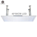 GobekUsa 16"x32" LED Rainfall Shower Head - Color Changing Luxury Square Design