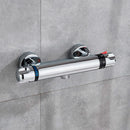 GobekUsa Black/Chrome Brass Thermostatic Shower Set with Wall Mount - Bathroom Accessories