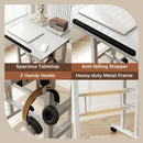 Mobile Standing Desk Height-Adjustable Laptop Cart with Split Top and Hanging Hooks by LJGDeals