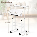 Mobile Standing Desk Height-Adjustable Laptop Cart with Split Top and Hanging Hooks by LJGDeals