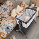 Height Adjustable Bedside Sleeper with Storage Bag and Soft Mattress for Baby by LJGDeals