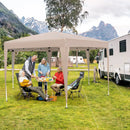 13 x 11.5 FT Hexagonal Pop-Up Height Adjustable Canopy Tent with Dressed Legs-Khaki by LJGDeals