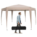 13 x 11.5 FT Hexagonal Pop-Up Height Adjustable Canopy Tent with Dressed Legs-Khaki by LJGDeals