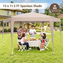 13 x 11.5 FT Hexagonal Pop-Up Height Adjustable Canopy Tent with Dressed Legs-Khaki by LJGDeals