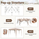 13 x 11.5 FT Hexagonal Pop-Up Height Adjustable Canopy Tent with Dressed Legs-Khaki