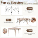 13 x 11.5 FT Hexagonal Pop-Up Height Adjustable Canopy Tent with Dressed Legs-Khaki by LJGDeals