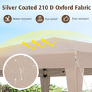 13 x 11.5 FT Hexagonal Pop-Up Height Adjustable Canopy Tent with Dressed Legs-Khaki by LJGDeals