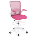 Height Adjustable Drafting Chair with Flip Up Arms-Black by DirectDeals