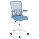 Height Adjustable Drafting Chair with Flip Up Arms-Black by DirectDeals