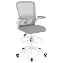 Height Adjustable Drafting Chair with Flip Up Arms-Black by DirectDeals