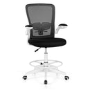 Height Adjustable Drafting Chair with Flip Up Arms-Black by DirectDeals