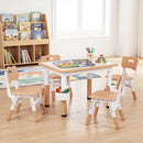 Kids Table and 4 Chairs Set with Adjustable Height