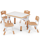 Kids Table and 4 Chairs Set with Adjustable Height