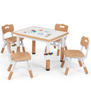 Kids Table and 4 Chairs Set with Adjustable Height