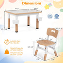 Kids Table and 4 Chairs Set with Adjustable Height