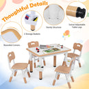 Kids Table and 4 Chairs Set with Adjustable Height