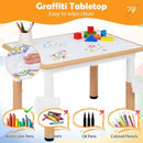 Kids Table and 4 Chairs Set with Adjustable Height by LJGDeals