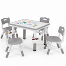 Kids Table and 4 Chairs Set with Adjustable Height