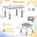 Kids Table and 4 Chairs Set with Adjustable Height by DirectDeals