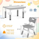 Kids Table and 4 Chairs Set with Adjustable Height by LJGDeals